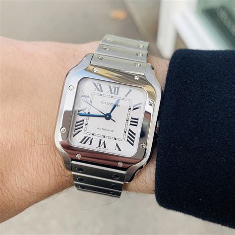 cartier santos white medium|cartier santos medium steel review.